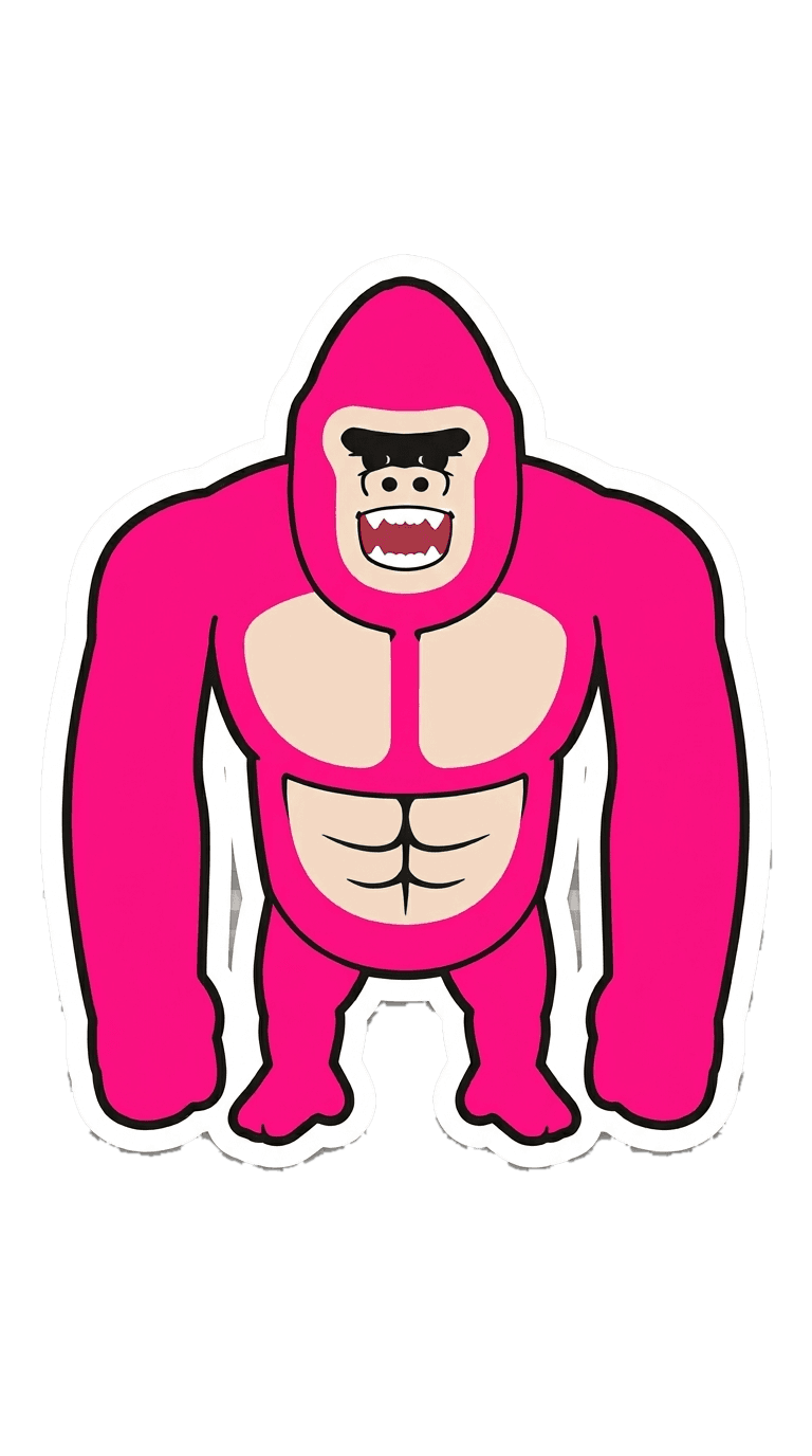 PYNK GORILLA mascot sticker